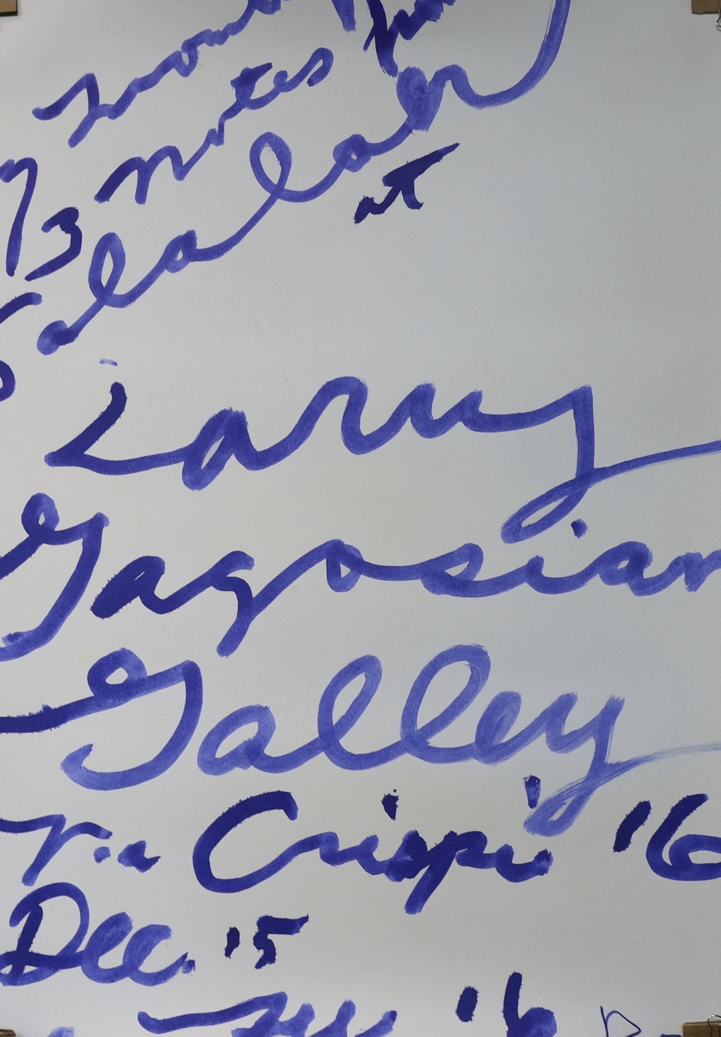 Cy Twombly (American 1928-2011), offset lithograph, Three Notes from Salalah Poster, Gagosian Gallery, Rome, 2008, unframed, 76 x 56cm